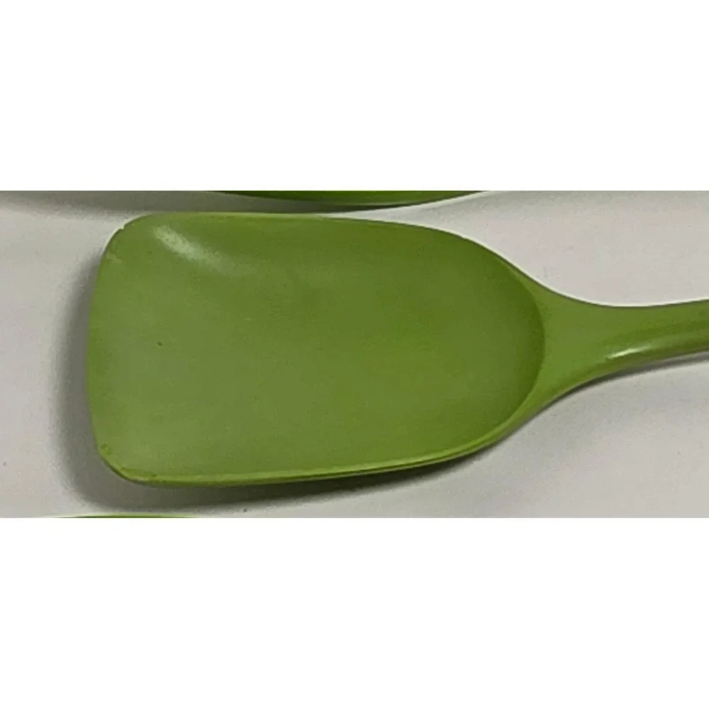 Vtg Rosti Mepal Hutzler Melamine Utensil Set 3 Avocado Green Spatula Fork Spoon